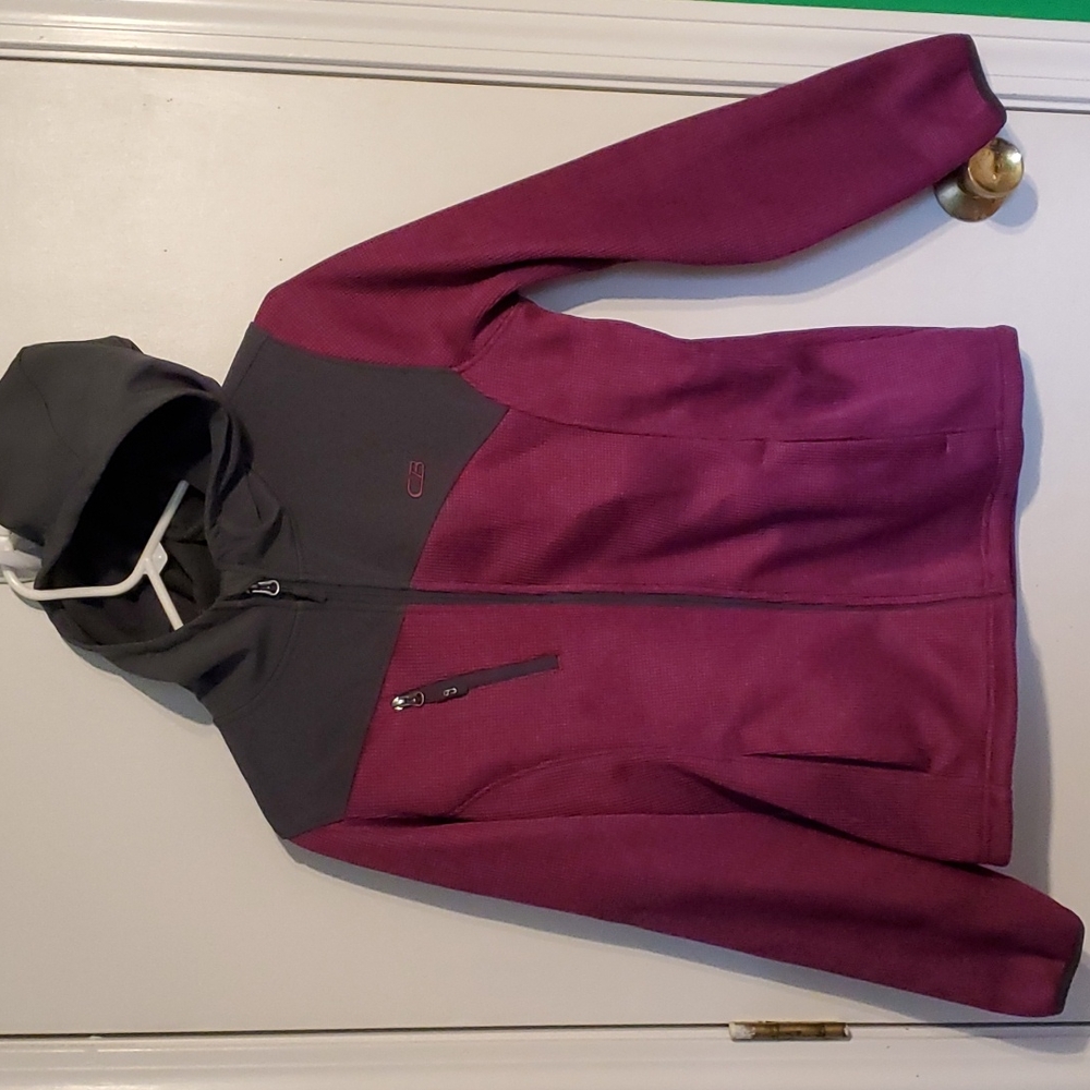 CB womens M grey and magenta hooded jacket